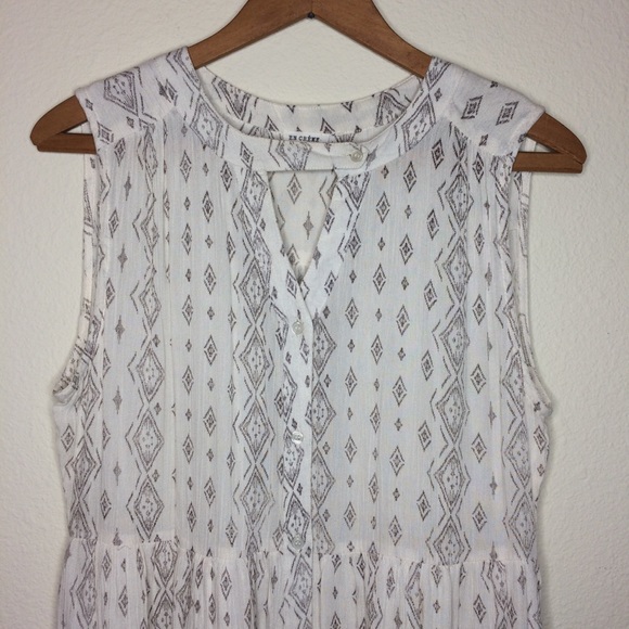EN CREME babydoll dress boho sleeveless button NEW - Picture 4 of 8
